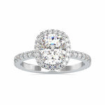 Load image into Gallery viewer, 70-Pointer Solitaire Halo Diamond Shank Platinum Ring JL PT 0162-B
