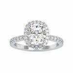 Load image into Gallery viewer, 30-Pointer Solitaire Halo Diamond Shank Platinum Ring JL PT 0162
