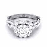 Load image into Gallery viewer, 1-Carat Solitaire Halo Diamond Twisted Shank Engagement Ring for Women JL PT G 101-C
