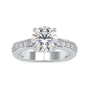 1-Carat Solitaire Platinum Diamond Shank Ring JL PT 0167-C