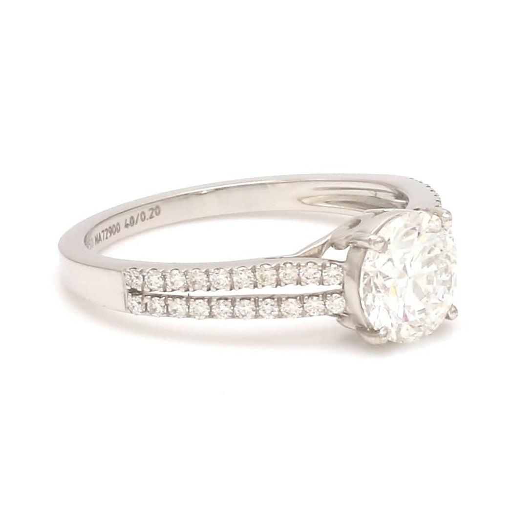 70-Pointer Lab Grown Solitaire Platinum Diamond Split Shank Ring JL PT LG G 1221-A