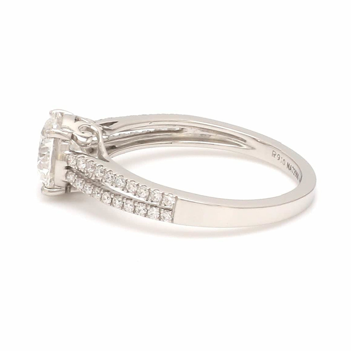 70-Pointer Lab Grown Solitaire Platinum Diamond Split Shank Ring JL PT LG G 1221-A