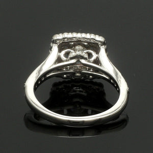 30-Pointer Solitaire Platinum Double Halo Diamond Spilt Shank Ring JL PT 0015-Z