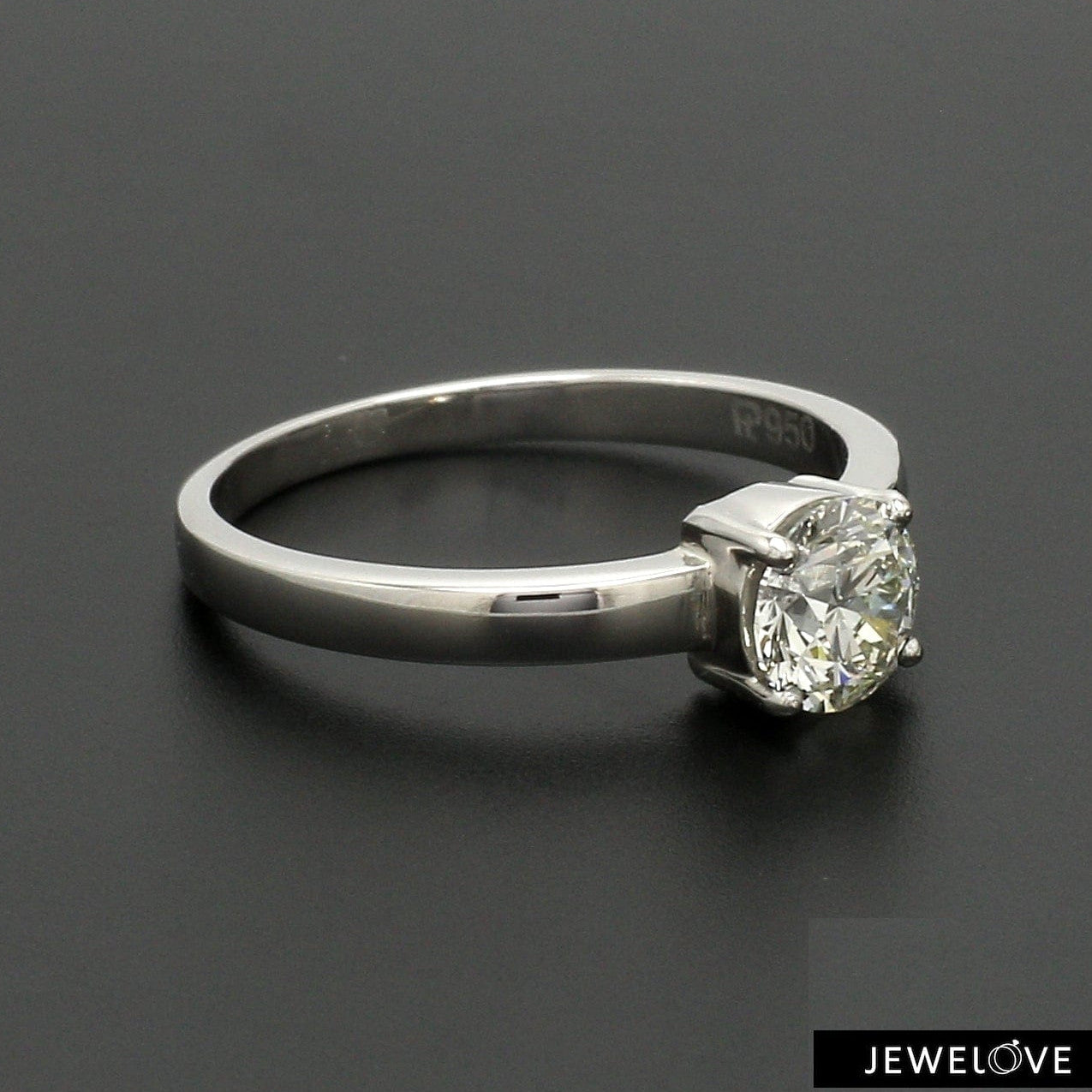 1.50-Carat Lab Grown Solitaire Platinum Engagement Ring JL PT LG G 1269-C