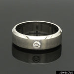 Load image into Gallery viewer, 7mm Designer Single Diamond Platinum Band for Men JL PT 475
