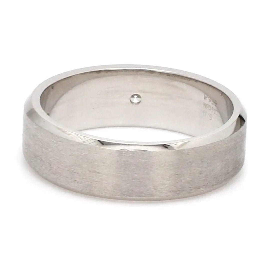 7mm Designer Single Diamond Platinum Band for Men JL PT 475