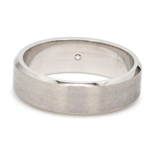 7mm Designer Single Diamond Platinum Band for Men JL PT 475
