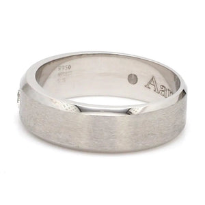 7mm Designer Single Diamond Platinum Band for Men JL PT 475