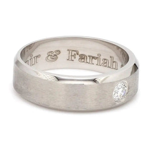 7mm Designer Single Diamond Platinum Band for Men JL PT 475