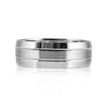 Load image into Gallery viewer, 7mm Elegant Plain Platinum Ring for Men with Horizontal Lines JL PT 541
