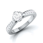 Load image into Gallery viewer, Beautiful Hidden Hearts 70-Pointer Platinum Solitaire Engagement Ring with Accent Diamonds JL PT G 107-B
