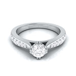 Load image into Gallery viewer, Beautiful Hidden Hearts 70-Pointer Platinum Solitaire Engagement Ring with Accent Diamonds JL PT G 107-B
