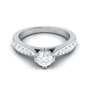 Beautiful Hidden Hearts 70-Pointer Platinum Solitaire Engagement Ring with Accent Diamonds JL PT G 107-B