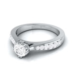 Load image into Gallery viewer, Beautiful Hidden Hearts 70-Pointer Platinum Solitaire Engagement Ring with Accent Diamonds JL PT G 107-B

