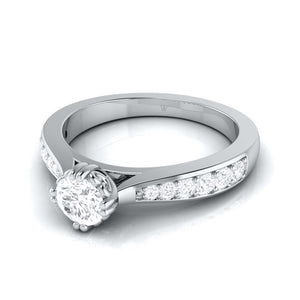 Beautiful Hidden Hearts 70-Pointer Platinum Solitaire Engagement Ring with Accent Diamonds JL PT G 107-B