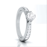 Load image into Gallery viewer, Beautiful Hidden Hearts 70-Pointer Platinum Solitaire Engagement Ring with Accent Diamonds JL PT G 107-B
