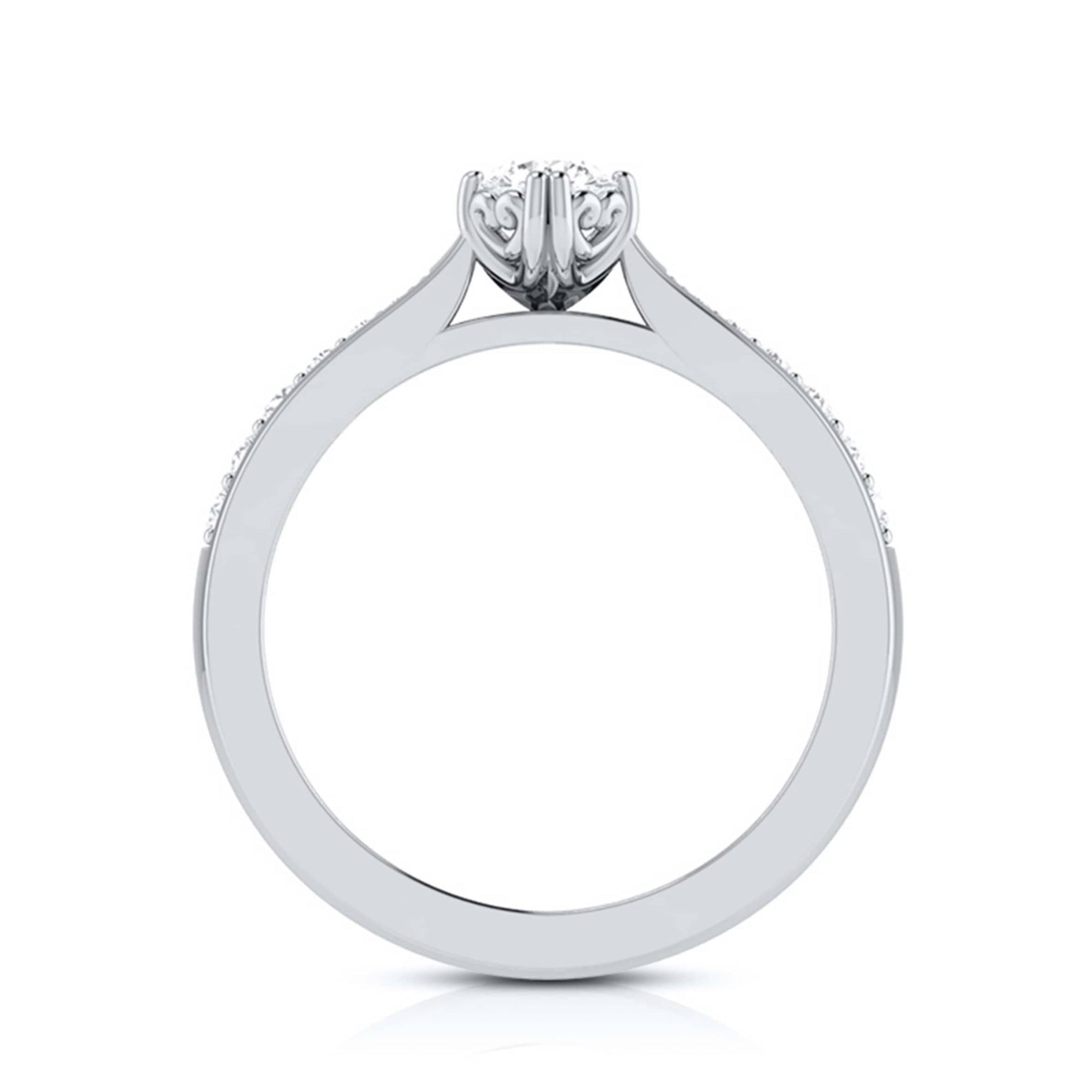 Beautiful Hidden Hearts 70-Pointer Platinum Solitaire Engagement Ring with Accent Diamonds JL PT G 107-B