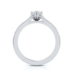 Load image into Gallery viewer, Beautiful Hidden Hearts 70-Pointer Platinum Solitaire Engagement Ring with Accent Diamonds JL PT G 107-B
