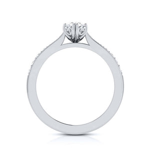 Beautiful Hidden Hearts 70-Pointer Platinum Solitaire Engagement Ring with Accent Diamonds JL PT G 107-B