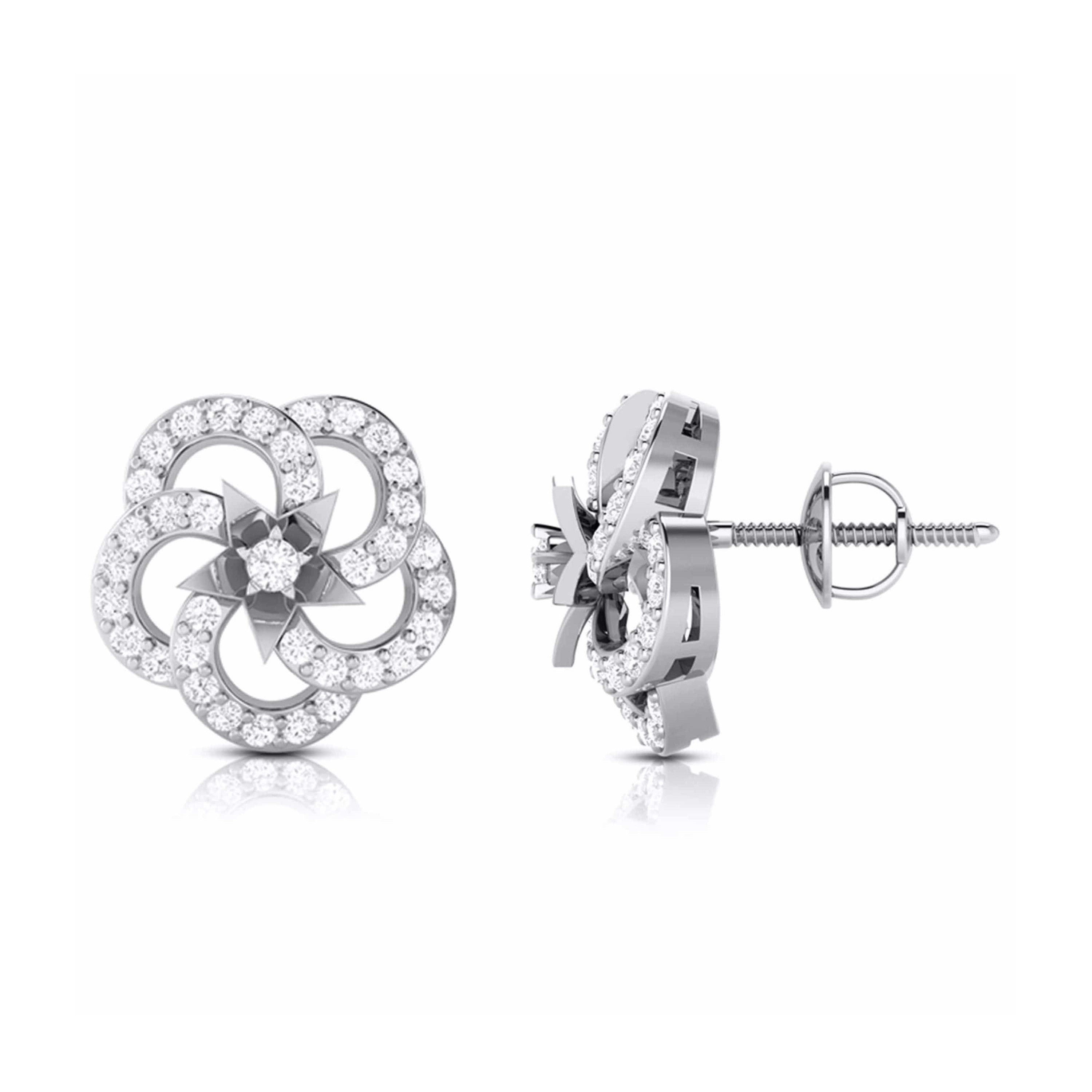 Beautiful Platinum Earrings with Diamonds for Women JL PT E ST 2003