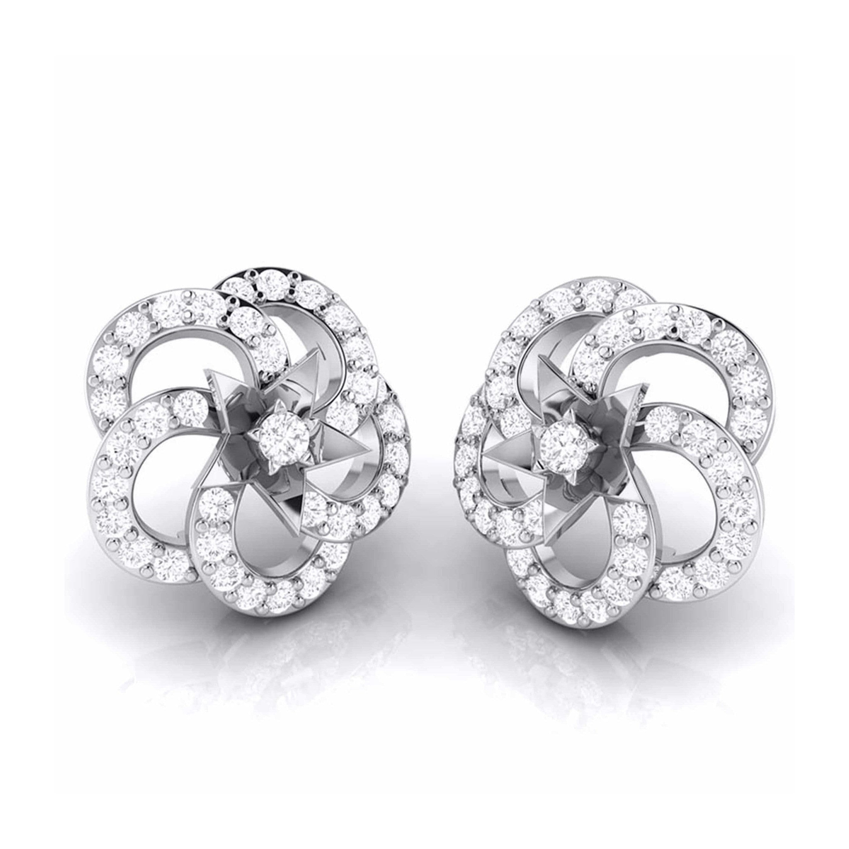 Beautiful Platinum Earrings with Diamonds for Women JL PT E ST 2003