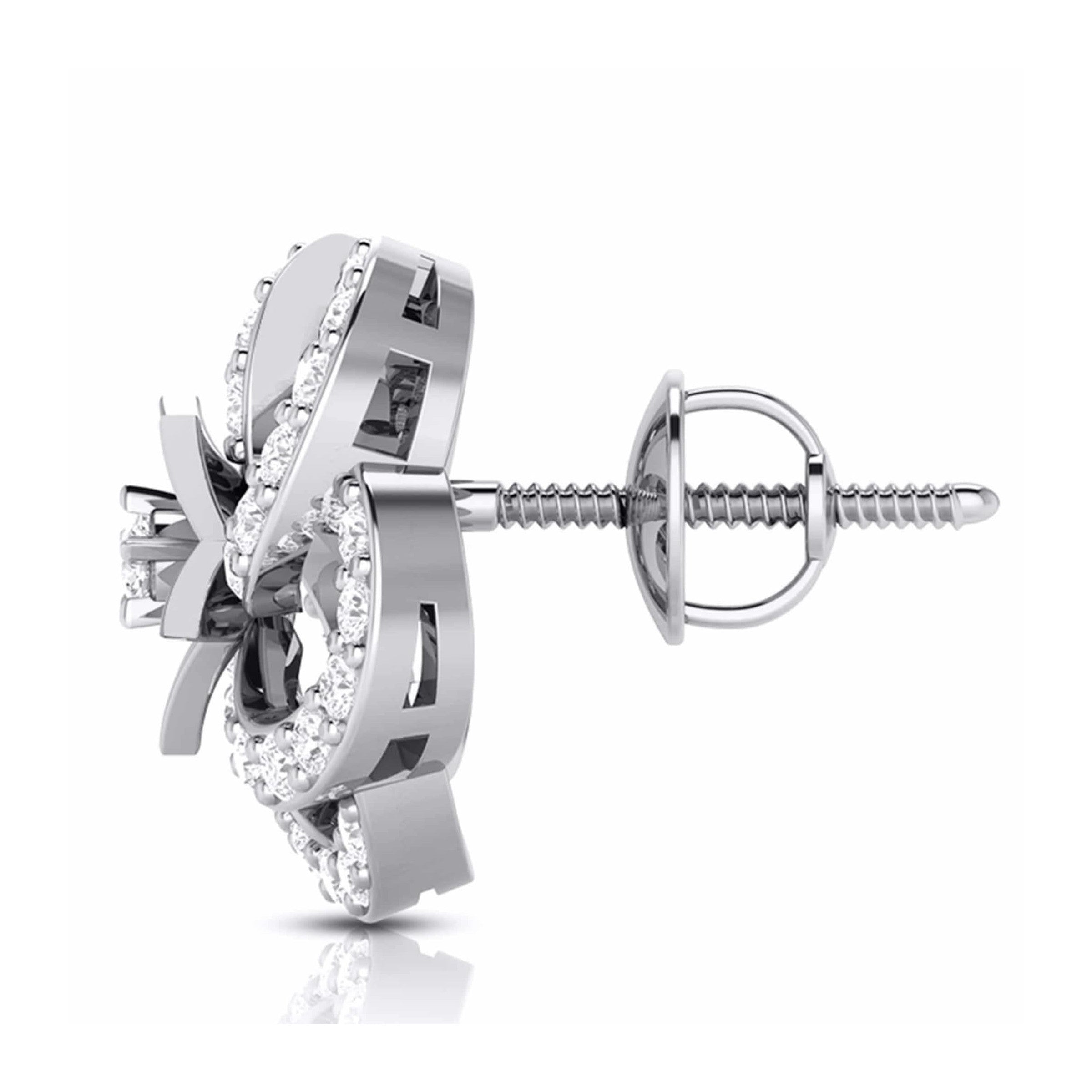 Beautiful Platinum Earrings with Diamonds for Women JL PT E ST 2003