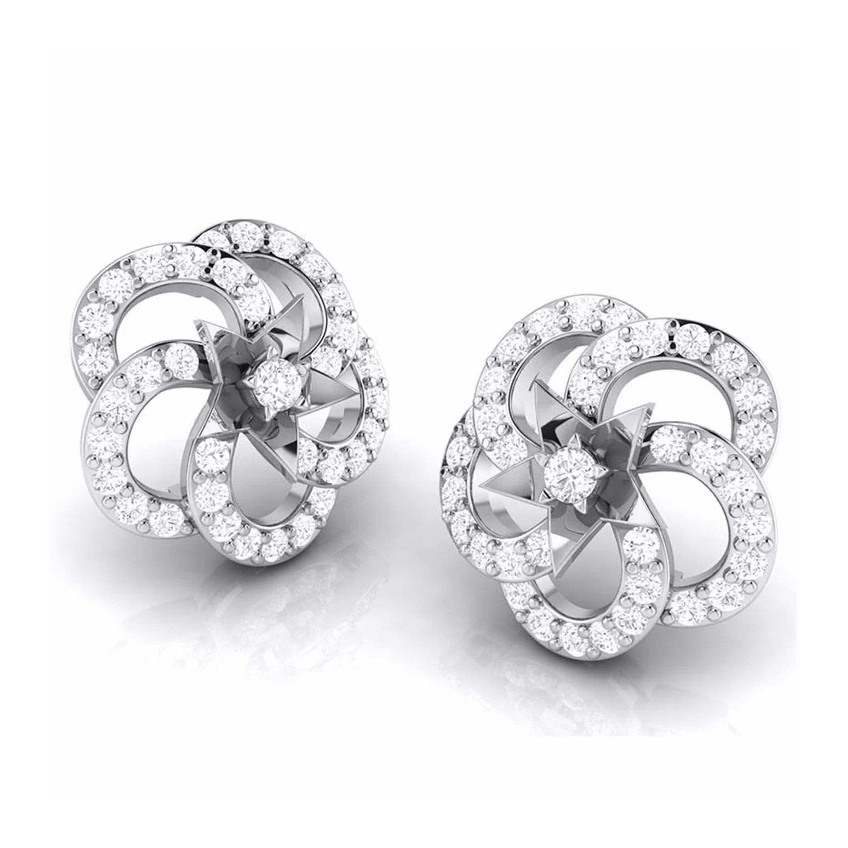 Beautiful Platinum Earrings with Diamonds for Women JL PT E ST 2003