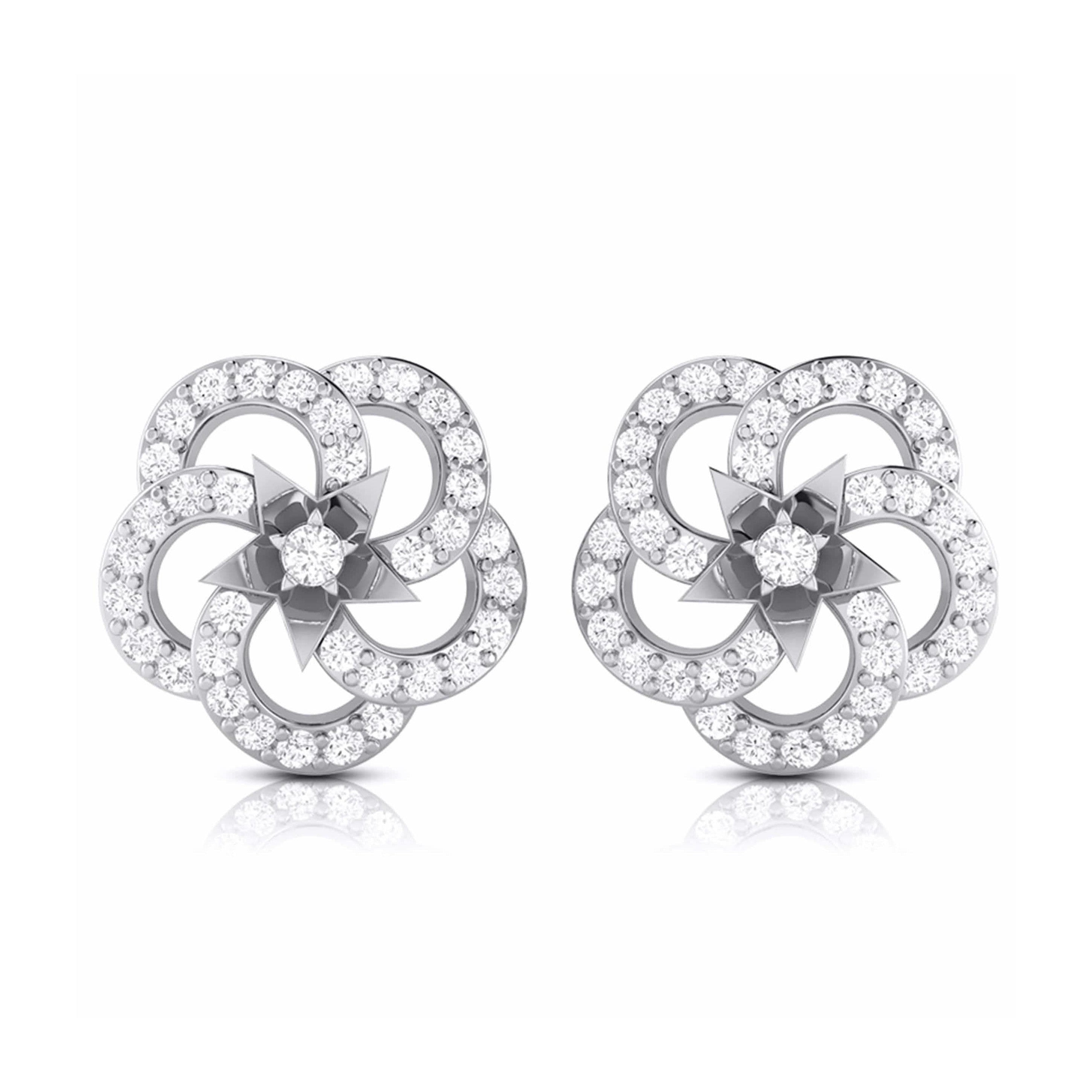 Beautiful Platinum Earrings with Diamonds for Women JL PT E ST 2003