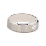 Load image into Gallery viewer, Beveled Edges Designer Single Diamond Platinum Band for Men JL PT 475-Z

