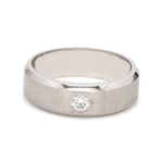 Load image into Gallery viewer, Beveled Edges Designer Single Diamond Platinum Band for Men JL PT 475-Z
