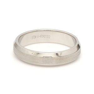 Beveled Edges Plain Platinum Couple Ring JL PT 616 - A Solid
