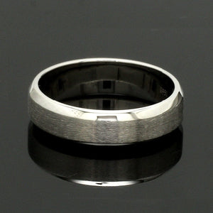 Beveled Edges Plain Platinum Couple Ring JL PT 616 - A Solid