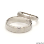 Load image into Gallery viewer, Beveled Edges Plain Platinum Couple Ring JL PT 616 - A Solid
