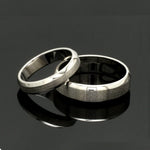 Load image into Gallery viewer, Beveled Edges Plain Platinum Couple Ring JL PT 616 - A Solid
