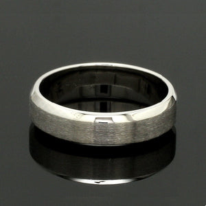 Beveled Edges Plain Platinum Couple Ring JL PT 616 - A Solid