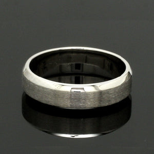 Beveled Edges Plain Platinum Couple Ring JL PT 616 - A Solid