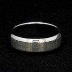 Load image into Gallery viewer, 7mm Beveled Edges Plain Platinum Ring for Men JL PT 616 - Solid
