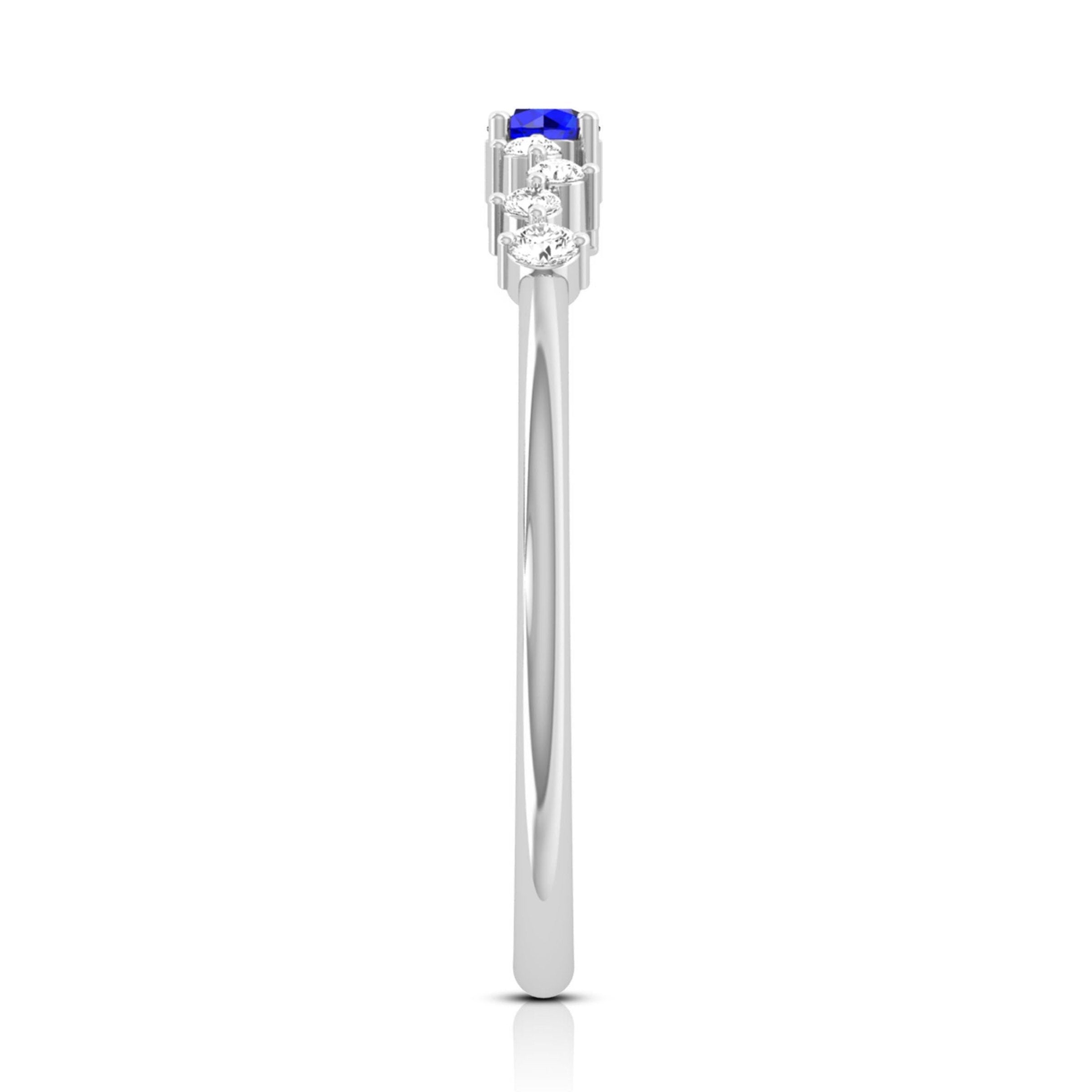 Blue Sapphire Platinum Diamond Engagement Ring JL PT LR 7003