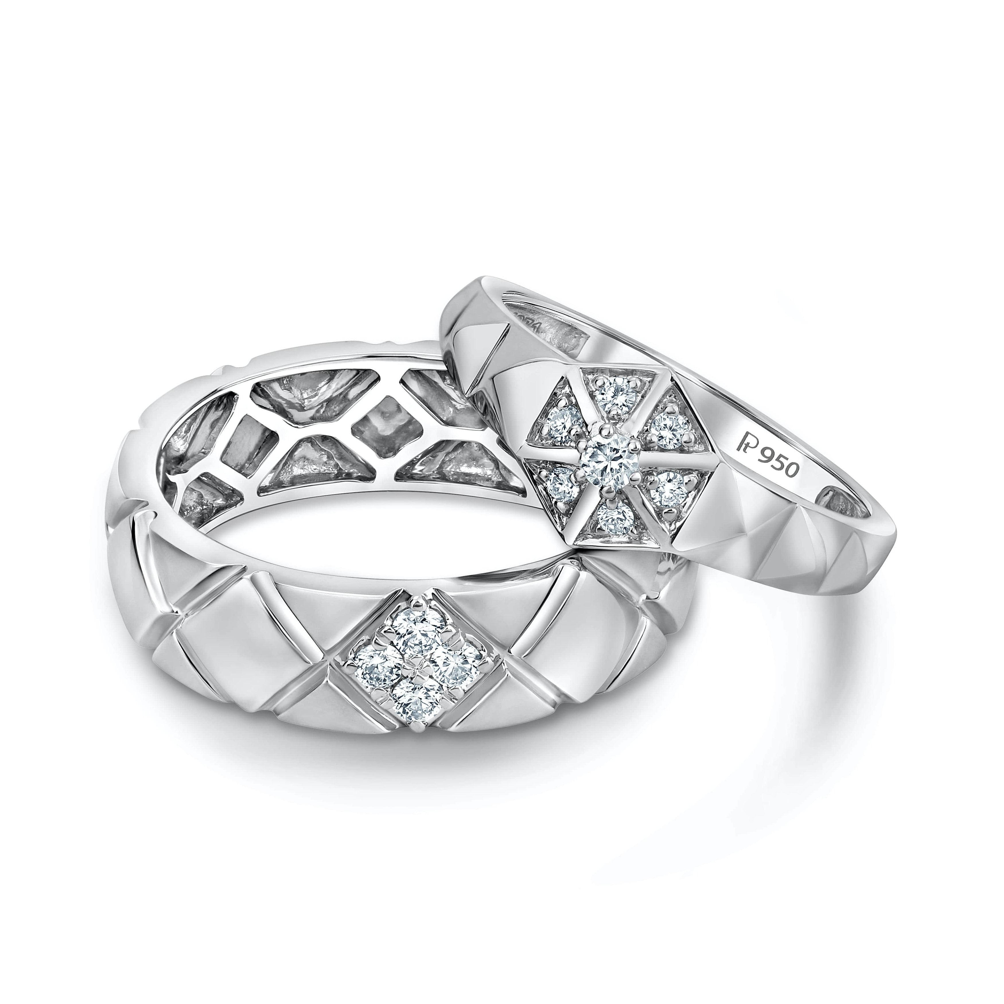 Brighter Together Hexagonal Platinum Love Bands JL PT 1000
