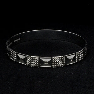 Broad Platinum Bangle for Women with Diamond Cut JL PTB 622