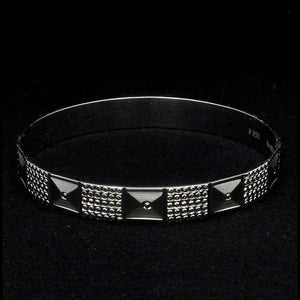 Broad Platinum Bangle for Women with Diamond Cut JL PTB 622