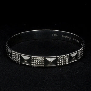 Broad Platinum Bangle for Women with Diamond Cut JL PTB 622