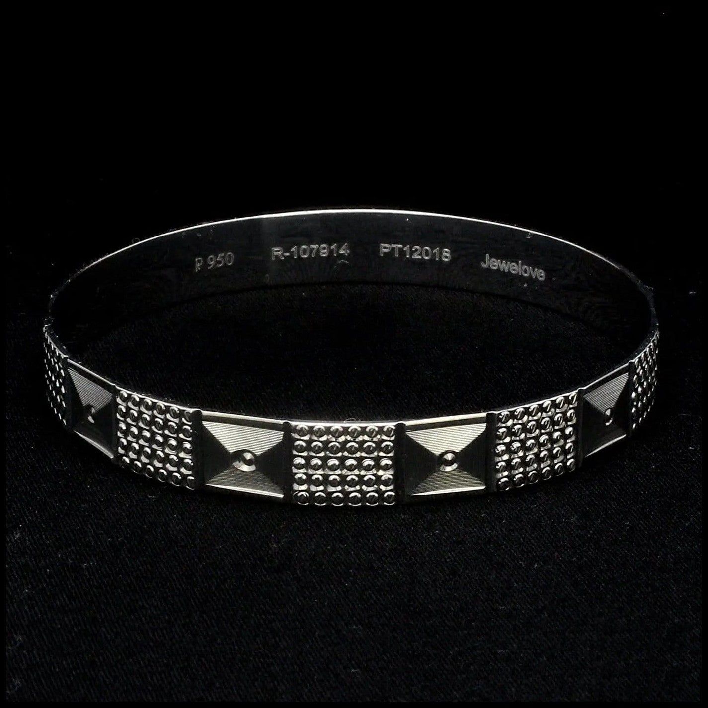 Broad Platinum Bangle for Women with Diamond Cut JL PTB 622