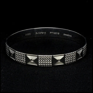 Broad Platinum Bangle for Women with Diamond Cut JL PTB 622