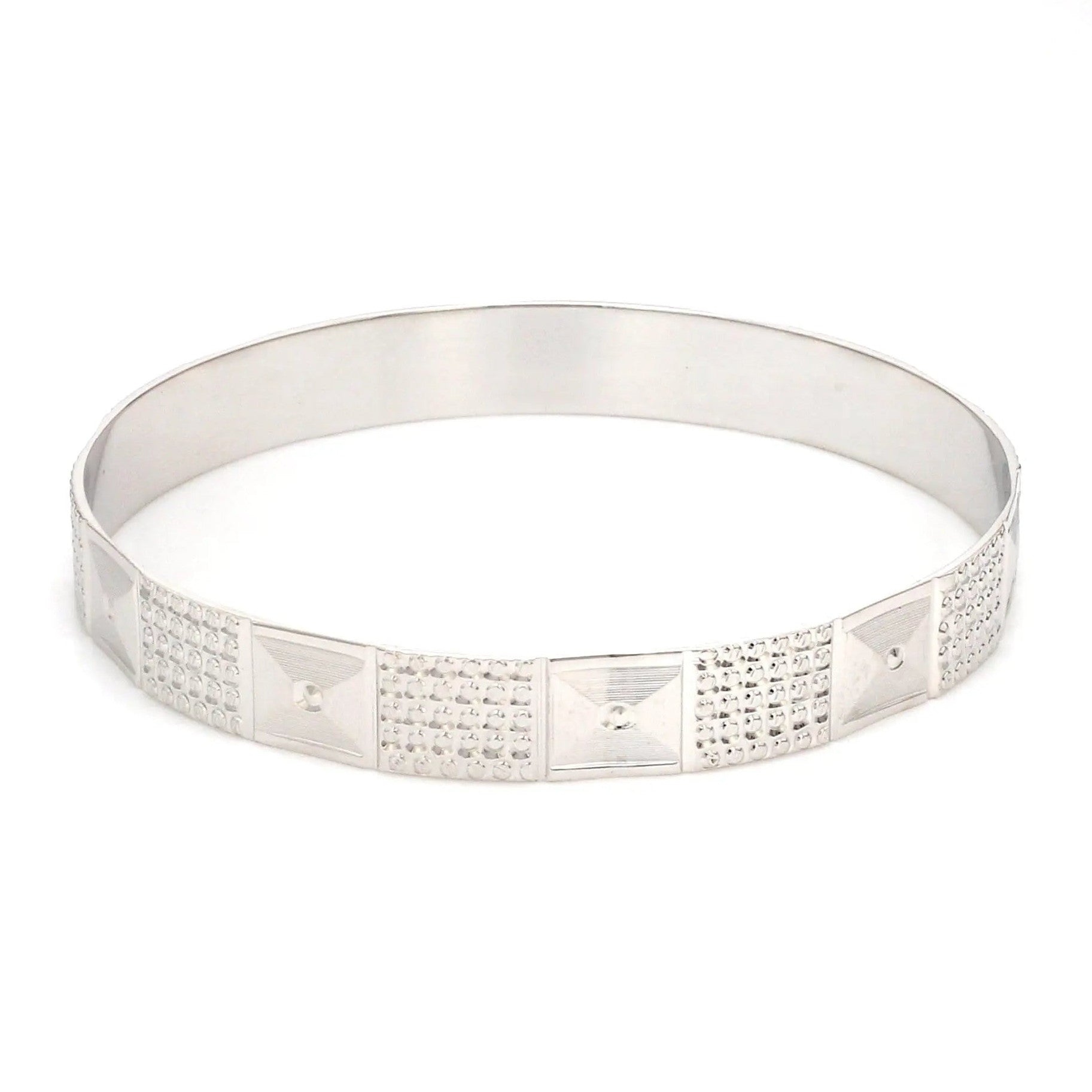 Broad Platinum Bangle for Women with Diamond Cut JL PTB 622