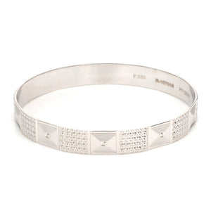 Broad Platinum Bangle for Women with Diamond Cut JL PTB 622