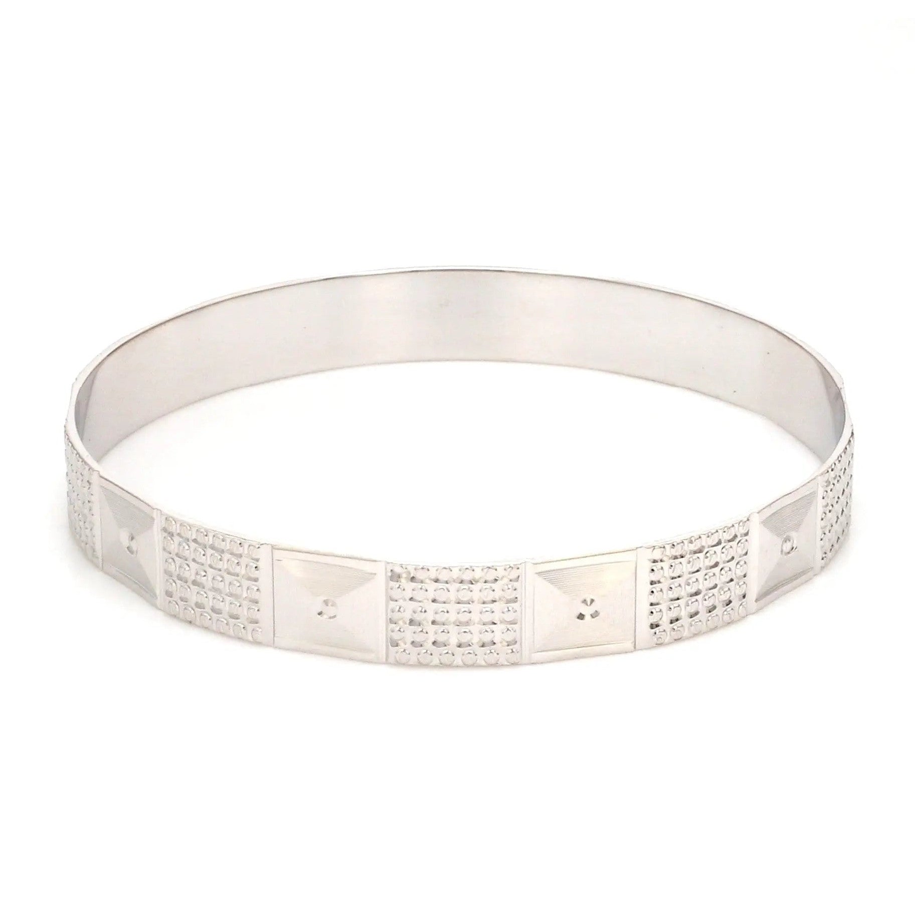 Broad Platinum Bangle for Women with Diamond Cut JL PTB 622