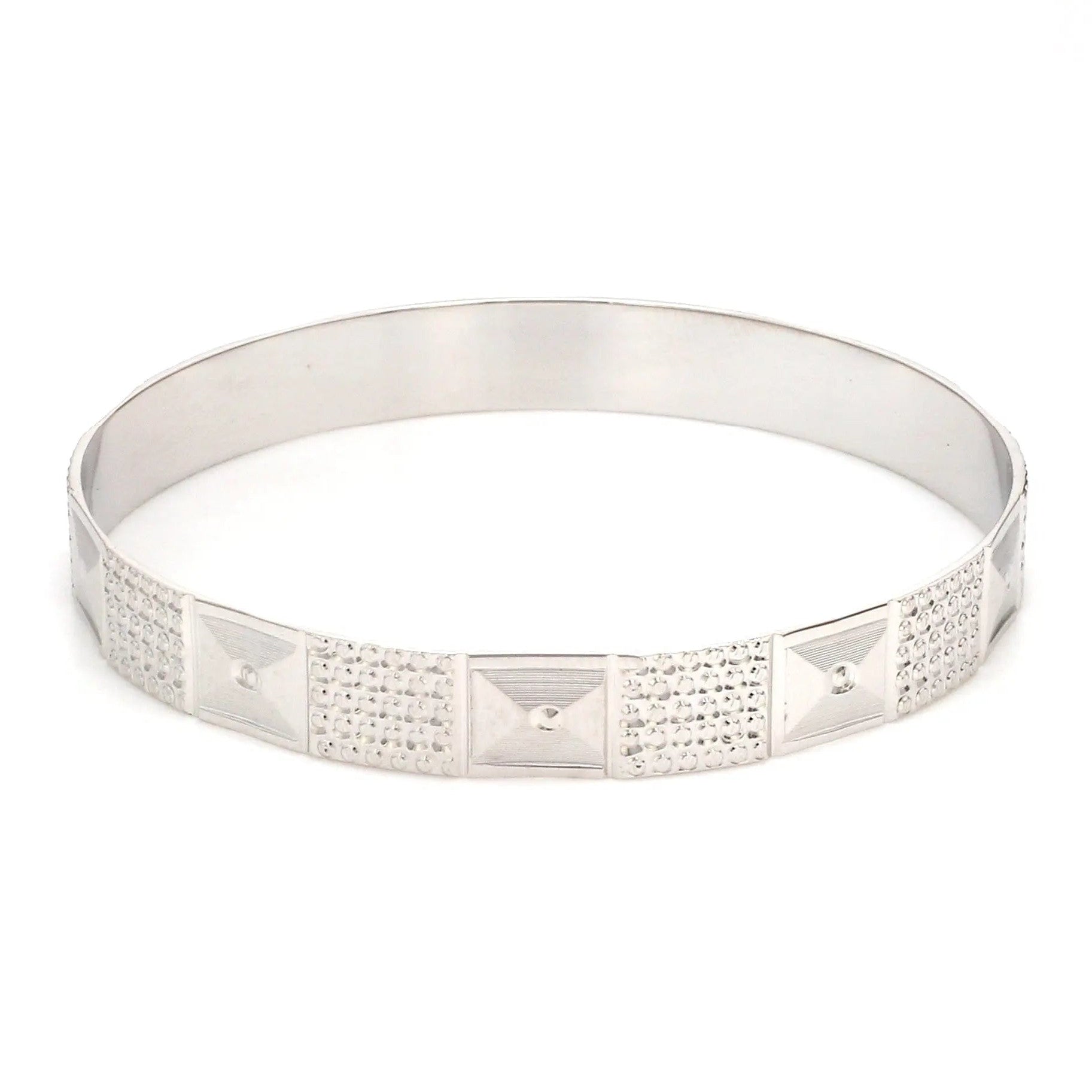 Broad Platinum Bangle for Women with Diamond Cut JL PTB 622