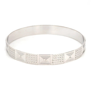 Broad Platinum Bangle for Women with Diamond Cut JL PTB 622