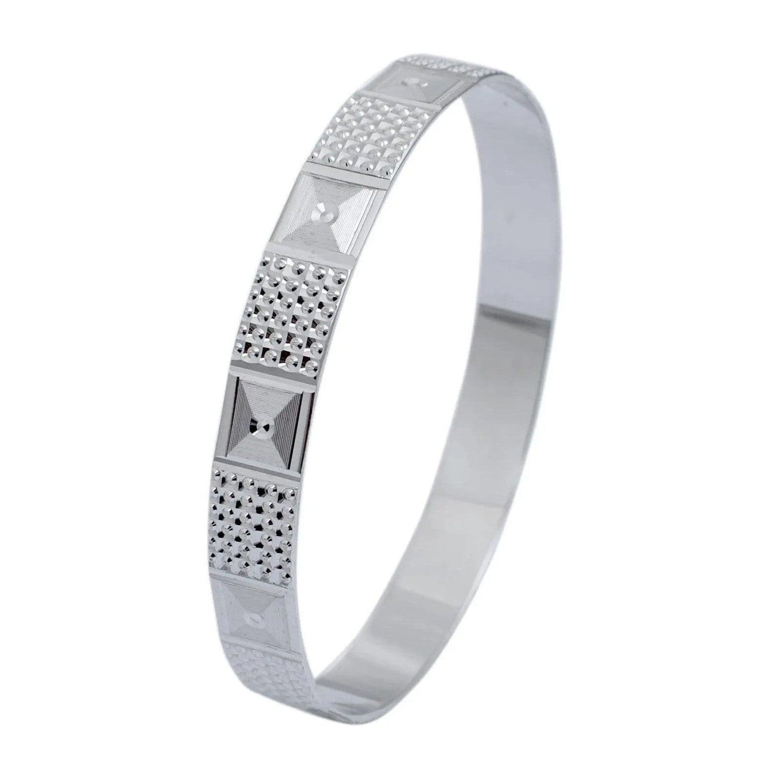 Broad Platinum Bangle for Women with Diamond Cut JL PTB 622